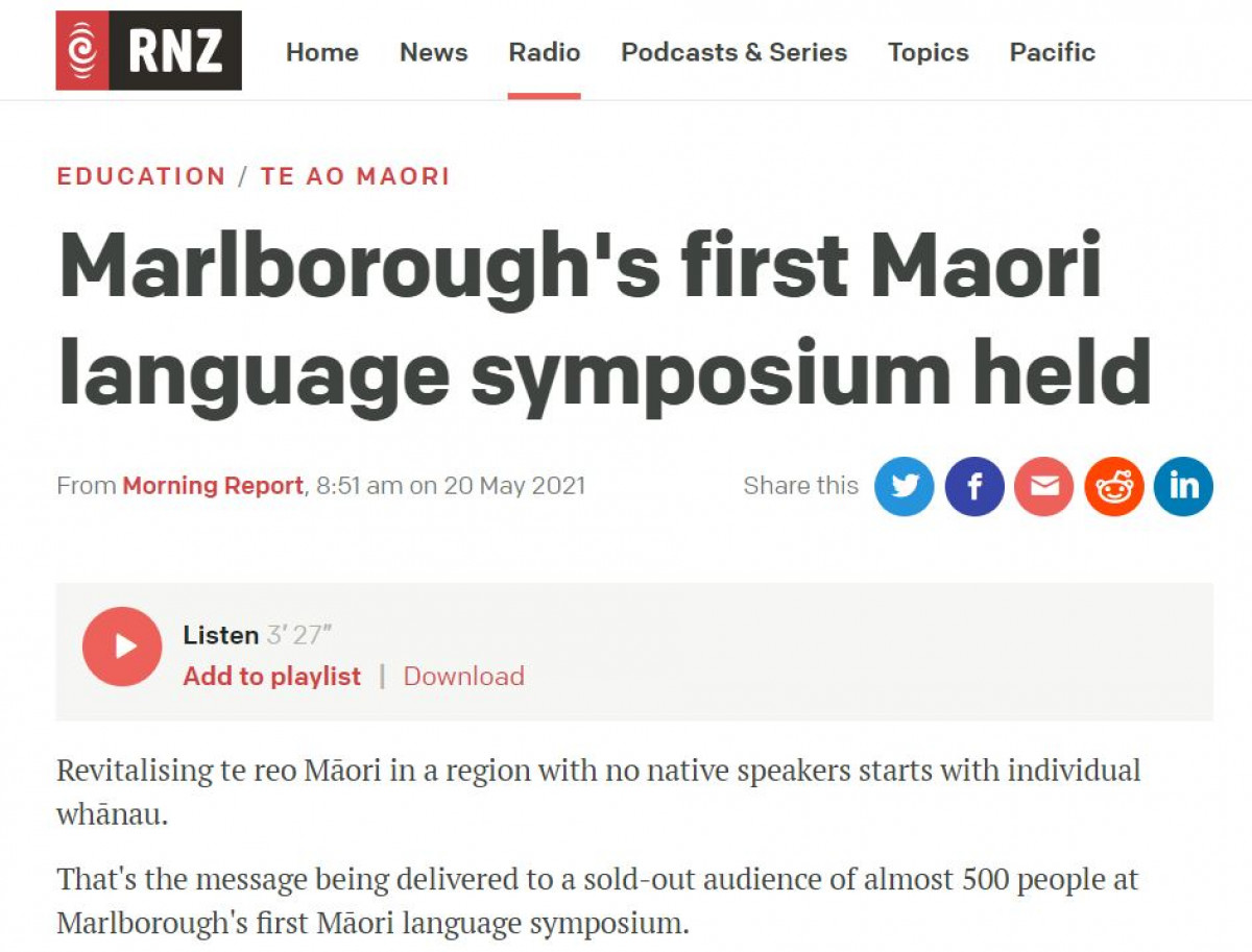 Marlborough's first Maori language symposium held
