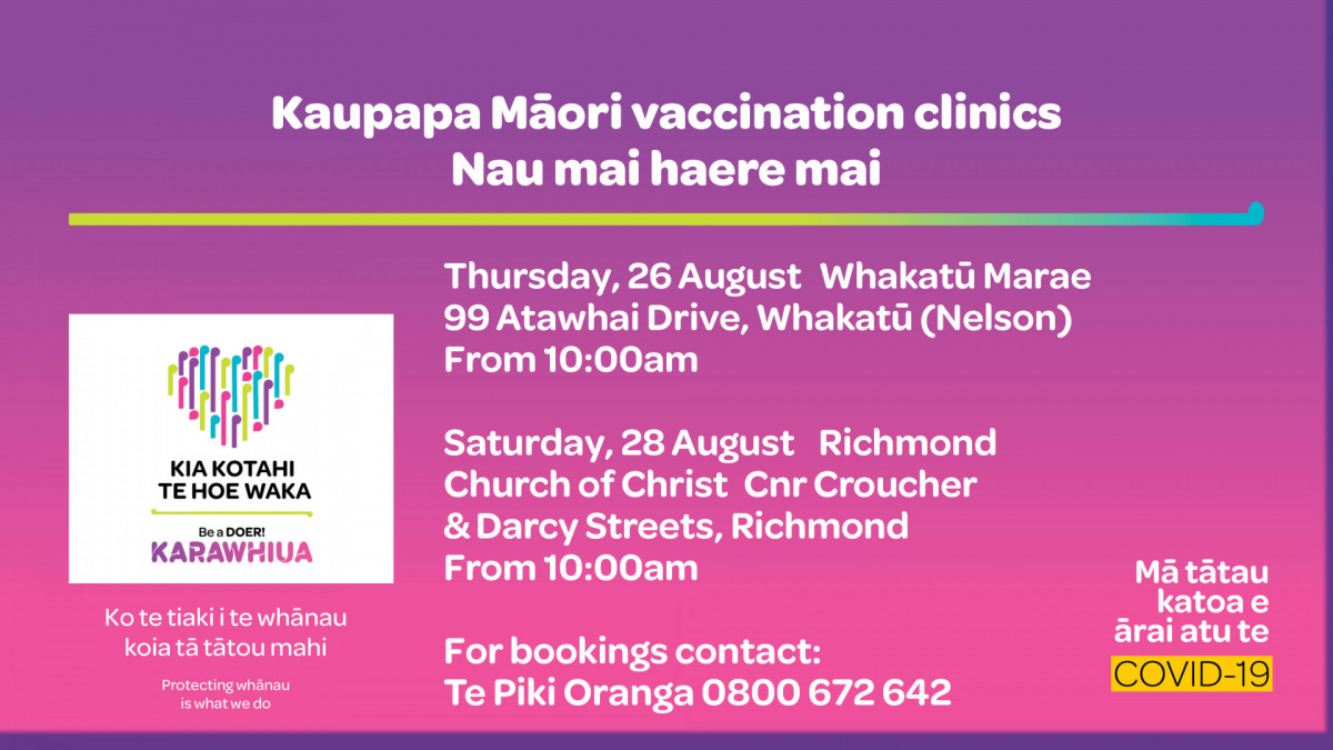 Upcoming Kaupapa Māori Vaccination Clinics